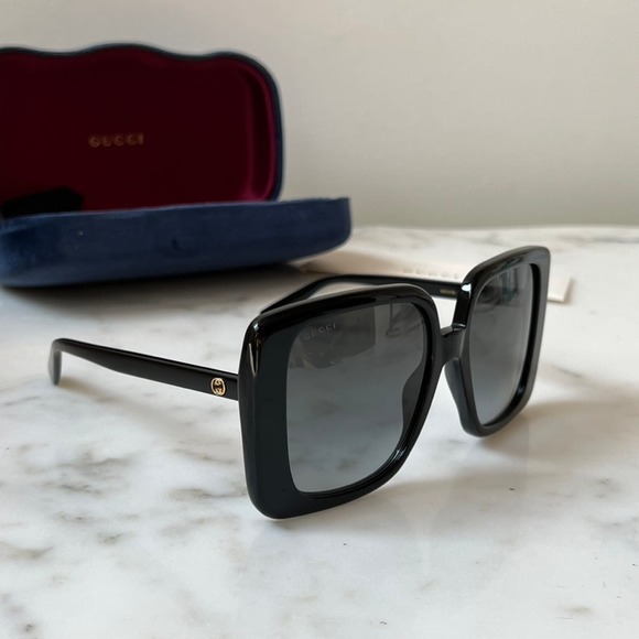 NEW Gucci GG1314S Black Oversized Square Sunglasses - Picture 7 of 10